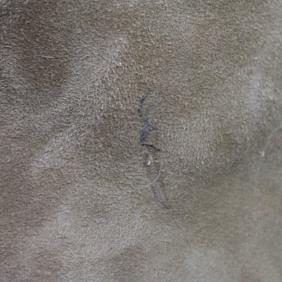 Anthropologie Heels 8.5 M Womens Scalloped Leather Open Toe Block Heel Taupe - Picture 9 of 12